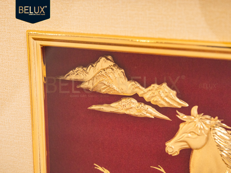 Tranh Ngựa dát vàng 24k&nbsp;25x30cm